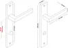 Schwarz Türbeschlag CUBE WC-Langschildgarnitur für Badtüren Produktbild-Vorschau 7