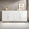 UnboxG Sideboard mit 4 Türen und 3 Schubladen, Weiß & Produktbild-Vorschau 1
