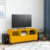 vidaXL Mobile TV giallo senape 100,5x39x43,5 cm Acciaio Anteprima dell’immagine prodotto 3