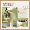 PawHut Arbre à chat griffoir sisal naturel 2 plateforme Voir les images du produit 3