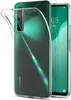 A clear protective case is shown on a Huawei P40 Lite 5G phone. Produktbild-Vorschau