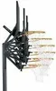 A black basketball hoop system with multiple basketball nets attached. Produktbild-Vorschau