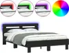 Bedframe met hoofdeinde, LED-verlichting, zwart, 120x200 cm Productafbeelding-voorbeeld 1