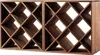 A dark brown wooden wine rack with a grid pattern, shown from the front. Voir les images du produit