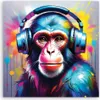Leinwandbild Affe DJ Pop-Art 60x60 Feeby Bunt bild für die Produktbild-Vorschau 3