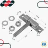 Product dimensions and details of a metal hinge with a threaded bolt and mounting plate. Produktbild-Vorschau
