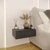 KOMTO Wandregal mit Schublade Anthrazit - Nachttisch Produktbild-Vorschau 2