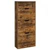 A standalone shot of a wooden shoe cabinet with three drawers. Náhled obrázku produktu