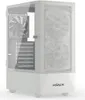 A white computer case with a glass side panel and RGB fans. Podgląd zdjęcia produktu