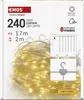 LED vánoční drop řetěz – záclona, 1,7x2 m, venkovní i vnitřní, teplá bílá, programy Náhled obrázku produktu