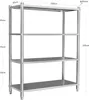 Wiltec Étagères en acier affiné 201 – 1200 x 450 x 1550 mm Voir les images du produit 4