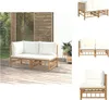 vidaXL 2-tlg. Garten-Lounge-Set mit Cremeweißen Kissen Produktbild-Vorschau 1
