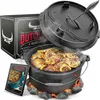 BBQ Dutch Oven Set [7L] – Eingebrannter Feuertopf aus Produktbild-Vorschau 1