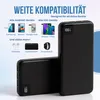 A marketing image showcasing a black power bank with a digital display, alongside icons representing various compatible devices like smartphones, earphones, speakers, and smartwatches. Voir les images du produit