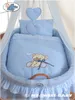 Babykorb mit Baldachin - Teddybär mit blauer Schleife Produktbild-Vorschau 2