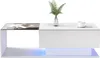 Sweiko Hochglanz-weißer Couchtisch 100x50x32 cm - mit Produktbild-Vorschau 11