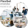 Collage of images showing the product in different settings: school, office, and home. Produktbild-Vorschau