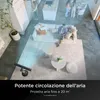A living room with people and a fan circulating air. Podgląd zdjęcia produktu