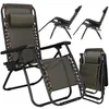 A collage of images showing a foldable lounge chair in different positions and a folded state. Voir les images du produit