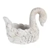 Clayre & Eef Blumentopf Schwan 19x11x15 cm Weiß Stein Produktbild-Vorschau 4
