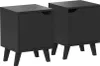 Two black nightstands are shown from a front-side angle against a white background. Podgląd zdjęcia produktu
