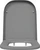 A top-down view of a gray toilet seat and lid, shown in the open position. Náhľad obrázku produktu