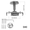 Innenlauf Gardinenstange Edelstahl Look 20mm Produktbild-Vorschau 2