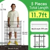 Gartenzaun 5 Paneele 3,5 m, 101 cm H x 71 cm B, Metall, schwarz Productafbeelding-voorbeeld