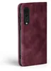 A burgundy flip cover phone case is shown from the side against a white background. Produktbild-Vorschau