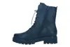A side view of a black lace-up boot on a white background. Produktbild-Vorschau
