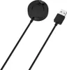 A black USB-A charging cable with a round magnetic charging dock for a smartwatch, shown against a white background. Anteprima dell’immagine prodotto