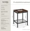 A product information graphic showing a side table with dimensions and technical data. Produktbild-Vorschau
