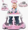 A baby sitting in a pink walker, with other views of the walker shown in smaller images. Náhľad obrázku produktu