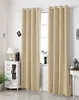 A room interior with curtains covering a window, a cabinet with decorative items, and a lamp. Produktbild-Vorschau