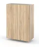 A product shot of a wooden cabinet with two doors against a white background. Voir les images du produit