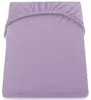 A lavender fitted sheet is folded and presented on a white background.