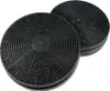 Two black circular carbon filters are shown against a white background. Voir les images du produit