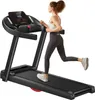 A woman is running on a treadmill in a home setting. Produktbild-Vorschau