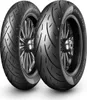 Two motorcycle tires are shown side-by-side against a white background. Anteprima dell’immagine prodotto