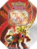 A Pokémon trading card game tin featuring artwork of Pokémon. Voir les images du produit