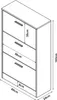 A line drawing of a black shoe cabinet with dimensions indicated. Produktbild-Vorschau