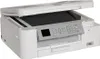 A white Brother MFC-J4340DW 4-in-1 inkjet multifunction printer is shown from a front-side angle with the scanner lid open. Náhled obrázku produktu