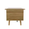 A side view of a wooden coffee table with tapered legs. Podgląd zdjęcia produktu