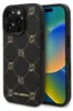 A black iPhone case with a Karl Lagerfeld Karl Head pattern is shown next to an iPhone. Produktbild-Vorschau