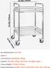 Carrello in acciaio inossidabile VEVOR Carrello a 2 ripiani Anteprima dell’immagine prodotto 7