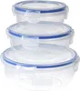 Pack 3 luftdichte Kunststoff-Lunchboxen, 1400ml, 800ml, Produktbild-Vorschau 1