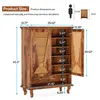 A diagram showing the dimensions of a shoe cabinet, with a silhouette of a person for scale. Anteprima dell’immagine prodotto
