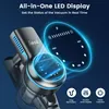 Close-up of a cordless vacuum cleaner with an illuminated LED display showing its status. Produktbild-Vorschau