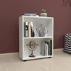 A white bookshelf with two shelves, decorated with books and decorative items, against a dark red wall. Anteprima dell’immagine prodotto