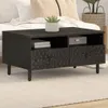 Konferenčný stolík, čierny 80x54x40 cm, mangový masív Náhľad obrázku produktu 2